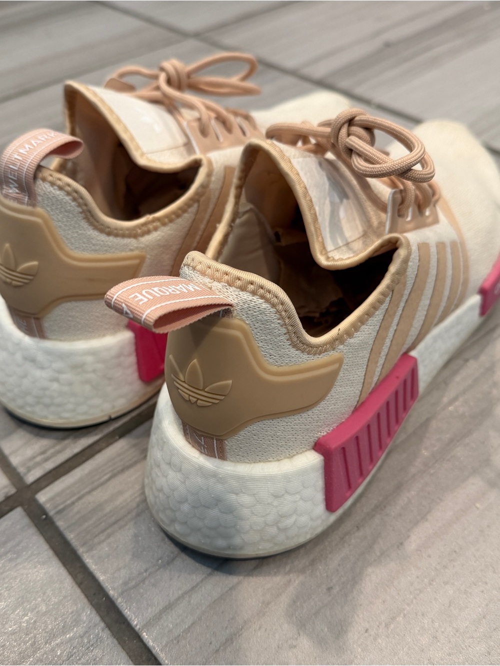 Adidas NMD_R1 Women’s Cream and Pink Sneakers